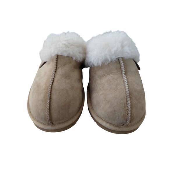 Dearfoams Fireside Women size 10 Sydney Genuine Shearling Moccasin Slippers soft - Picture 11 of 12